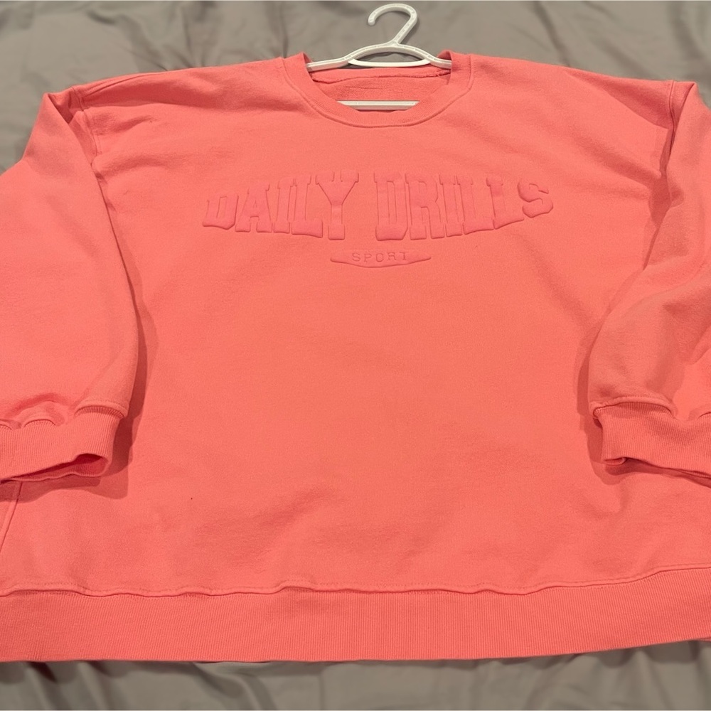 Daily Drills Pink Crew Neck Sweater